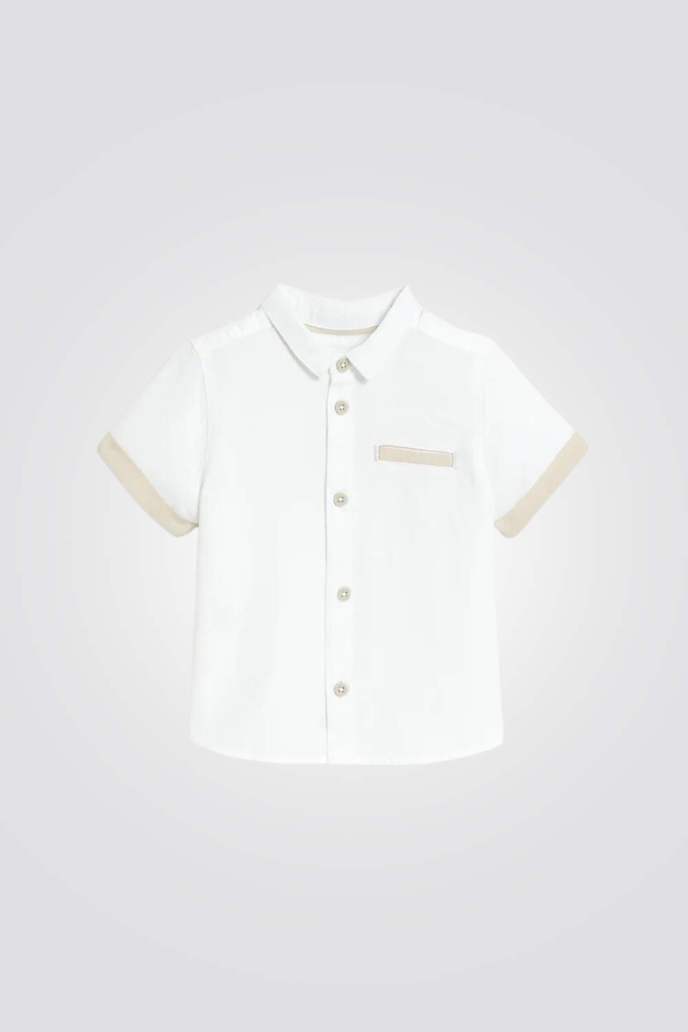 חולצה מכופתרת לתינוקות בצבע לבן