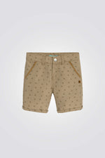 מכנסי ברמודה לתינוקות בצבע חום עם הדפס דקלים