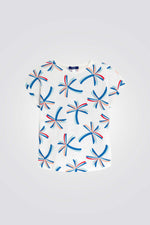 טישירט לילדות בצבע לבן עם הדפס