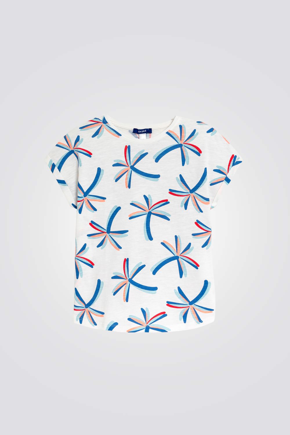 טישירט לילדות בצבע לבן עם הדפס