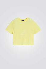 טישירט לילדות בצבע צהוב עם הדפס