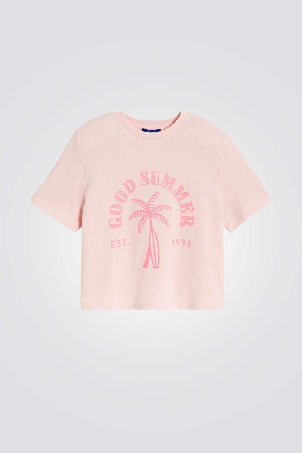 טישירט לילדות בצבע ורוד עם הדפס