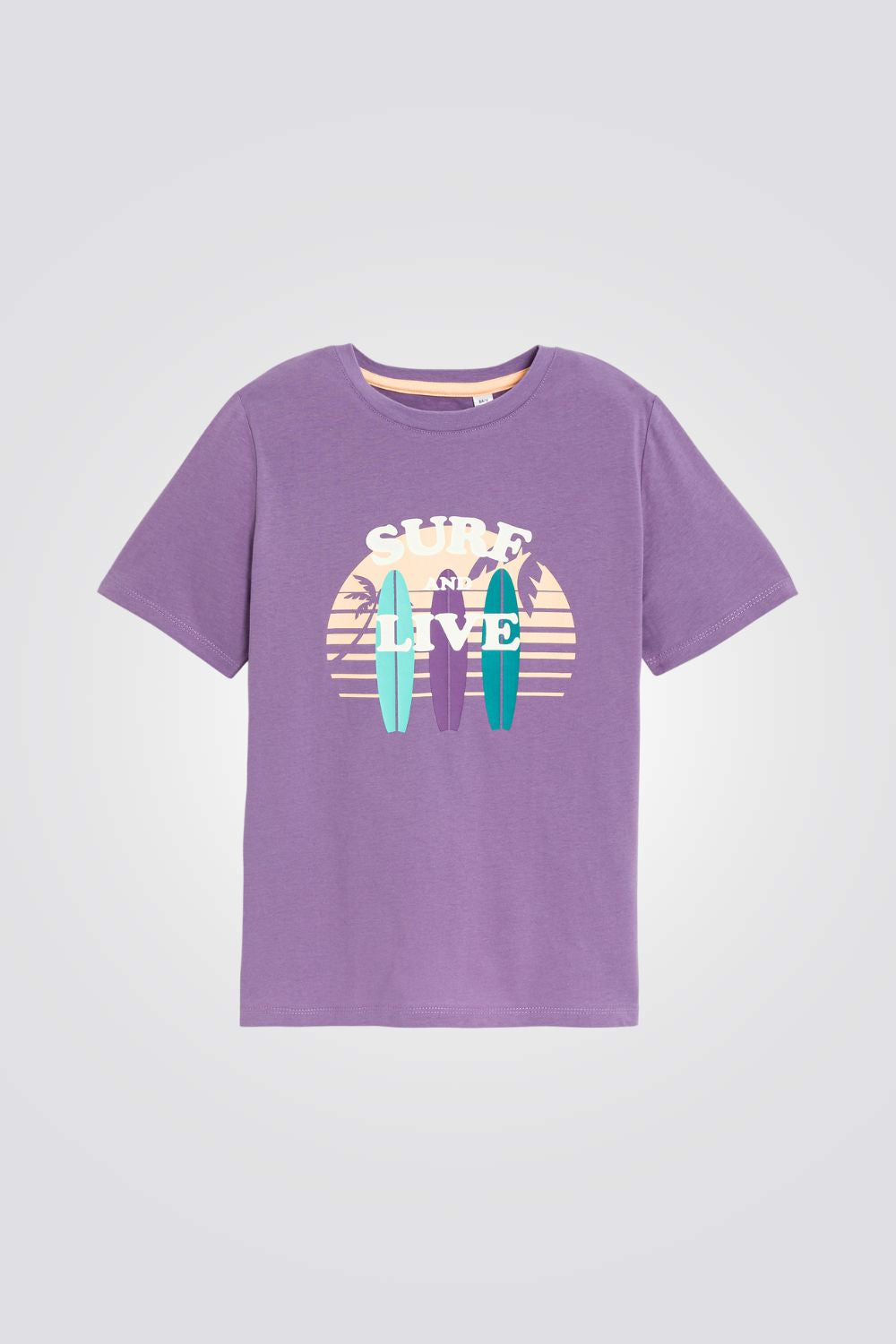 טישירט לילדים בצבע סגול עם הדפס