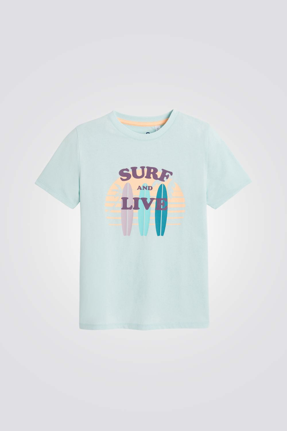 טישירט לילדים בצבע תכלת עם הדפס