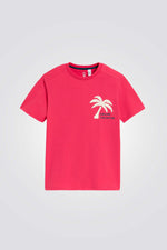 טישירט לילדים בצבע אדום עם הדפס