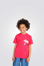 טישירט לילדים בצבע אדום עם הדפס