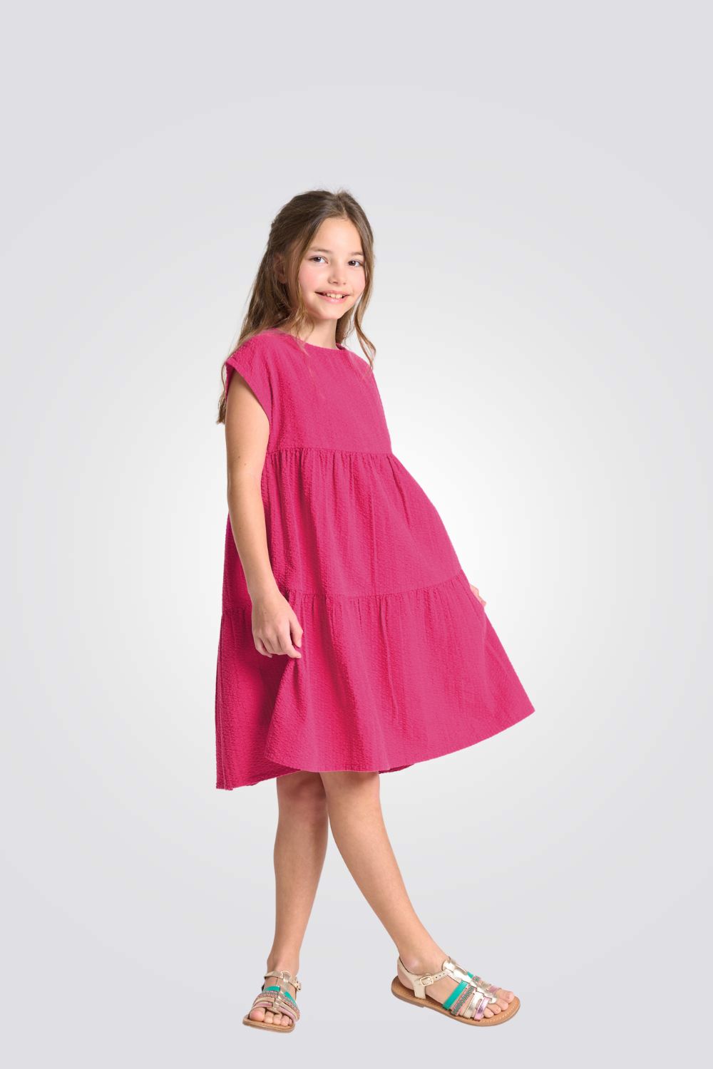 שמלה לילדות בצבע ורוד