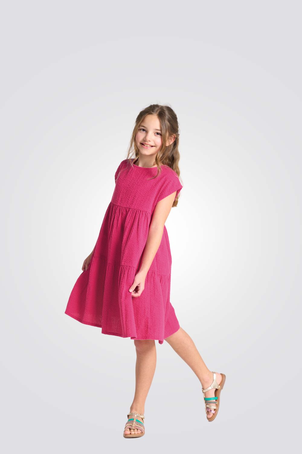 שמלה לילדות בצבע ורוד