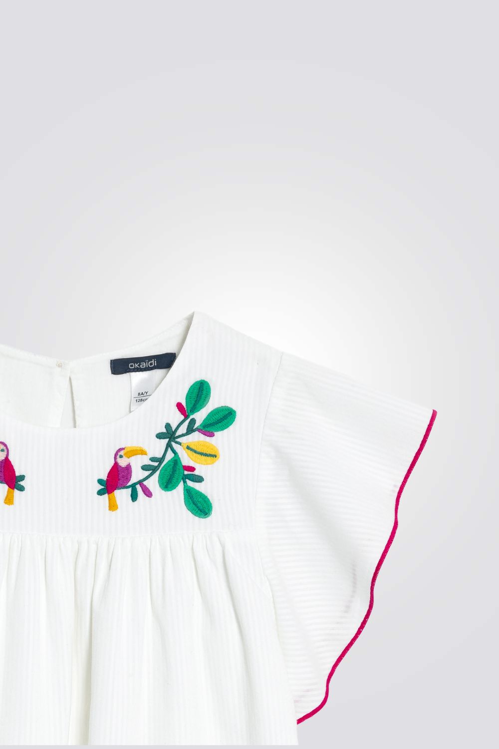 שמלת מלמלה לילדות בצבע לבן עם רקמה