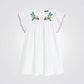 שמלת מלמלה לילדות בצבע לבן עם רקמה - 2