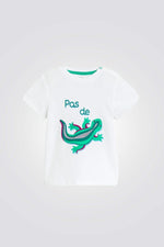 טישירט לתינוקות בצבע לבן עם הדפס