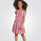 שמלה לילדות עם הדפס באדום - 1