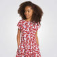 שמלה לילדות עם הדפס באדום - 3