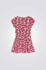 שמלה לילדות עם הדפס באדום