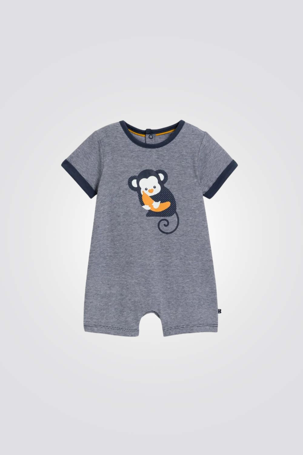 אוברול פיג'מה לתינוקות עם הדפס קוף