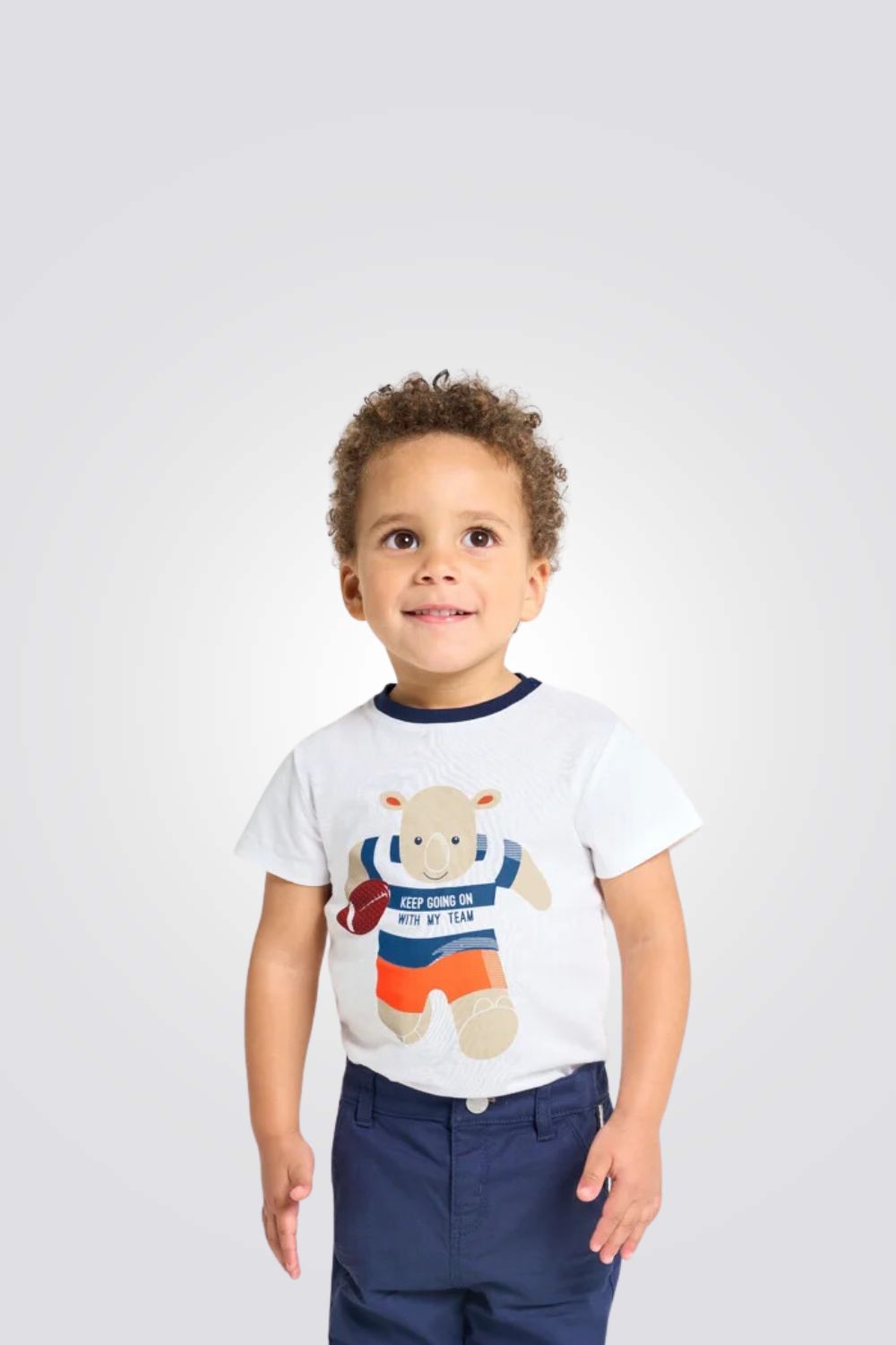 טישירט לתינוקות בצבע לבן עם הדפס