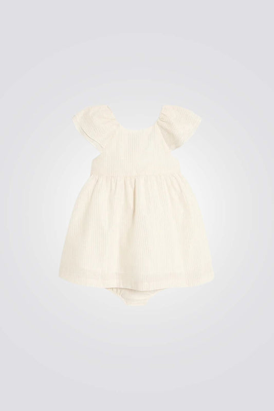שמלה לתינוקות בצבע לבן עם פסים