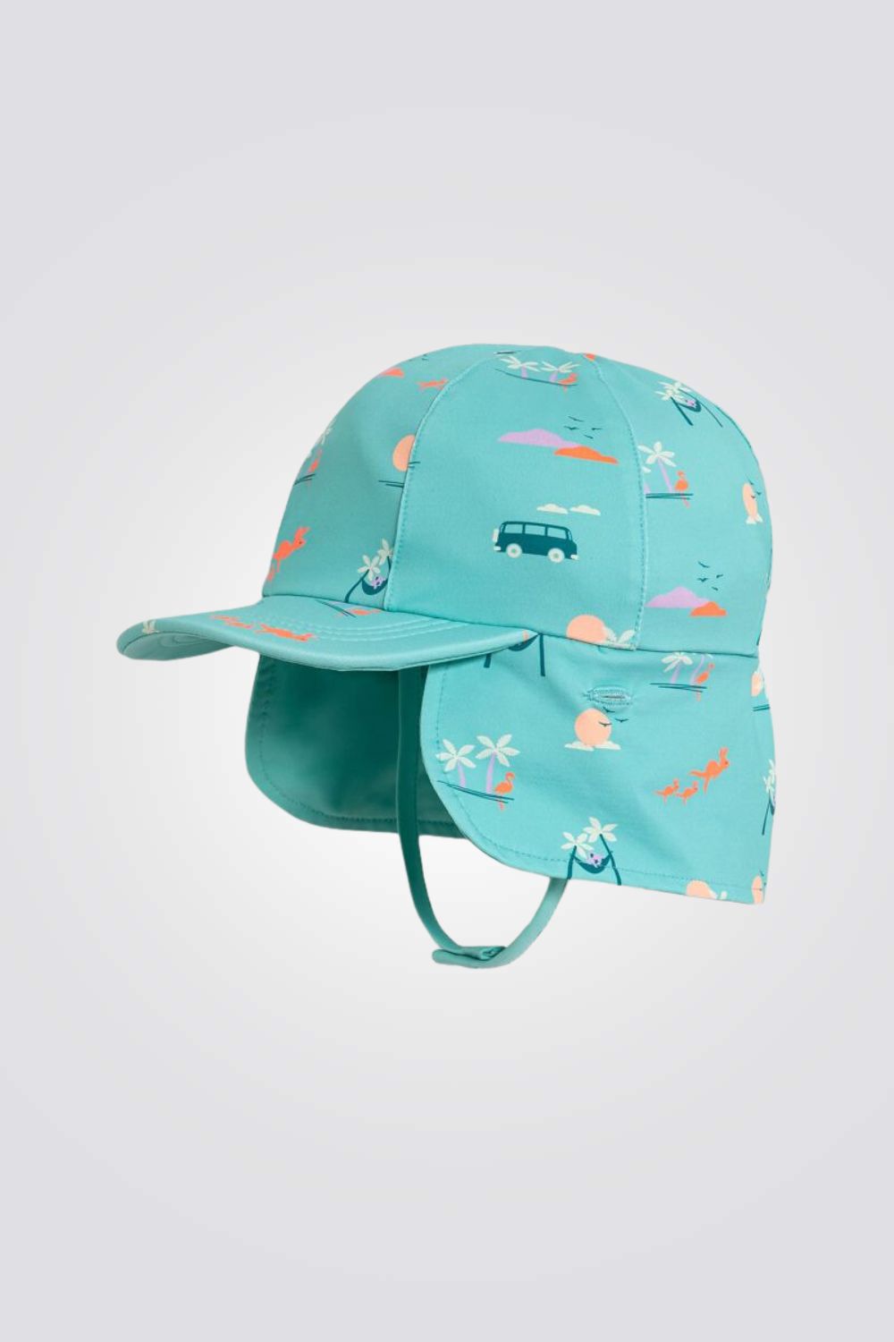 כובע ים דו צדדי לתינוקות בצבע תכלת עם הדפס