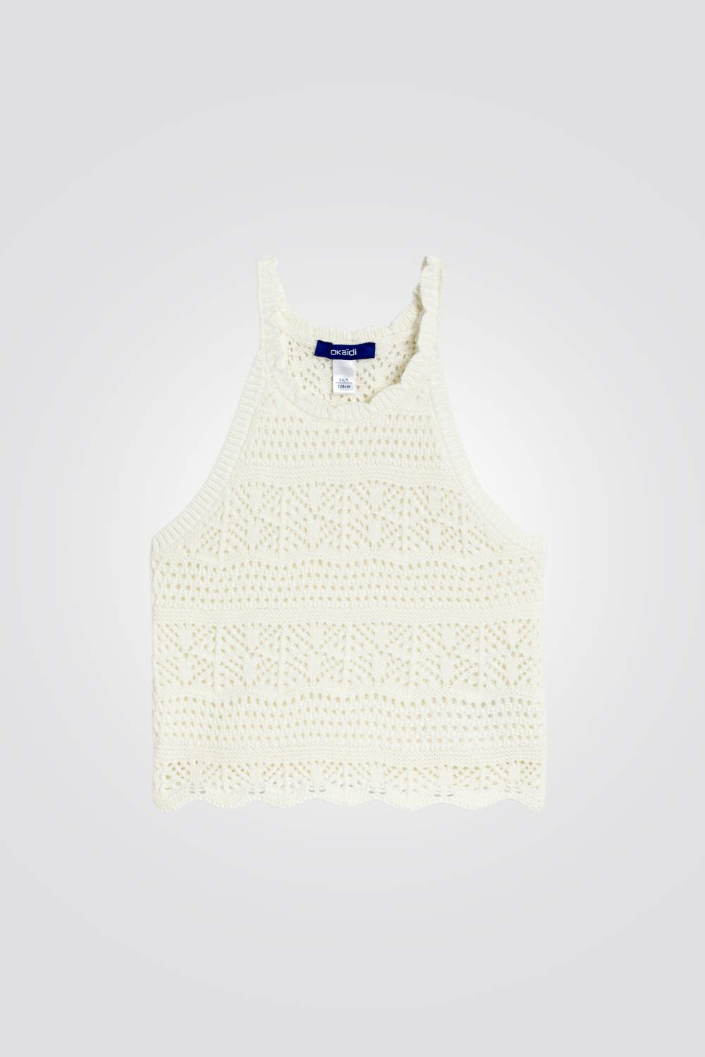 גופיה לילדות מבד קרושה בצבע לבן