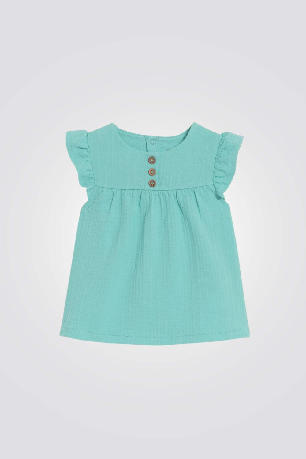 חולצה קצרה לתינוקות בצבע טורקיז