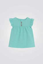 חולצה קצרה לתינוקות בצבע טורקיז