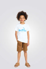 מכנסי ברמודה לנערים בצבע חום