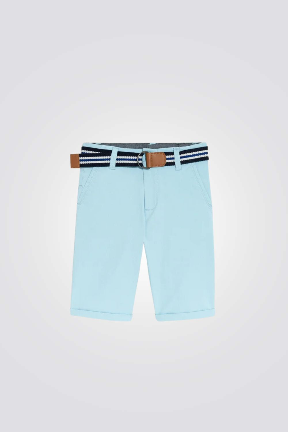 מכנסי ברמודה SLIM בנים בצבע תכלת