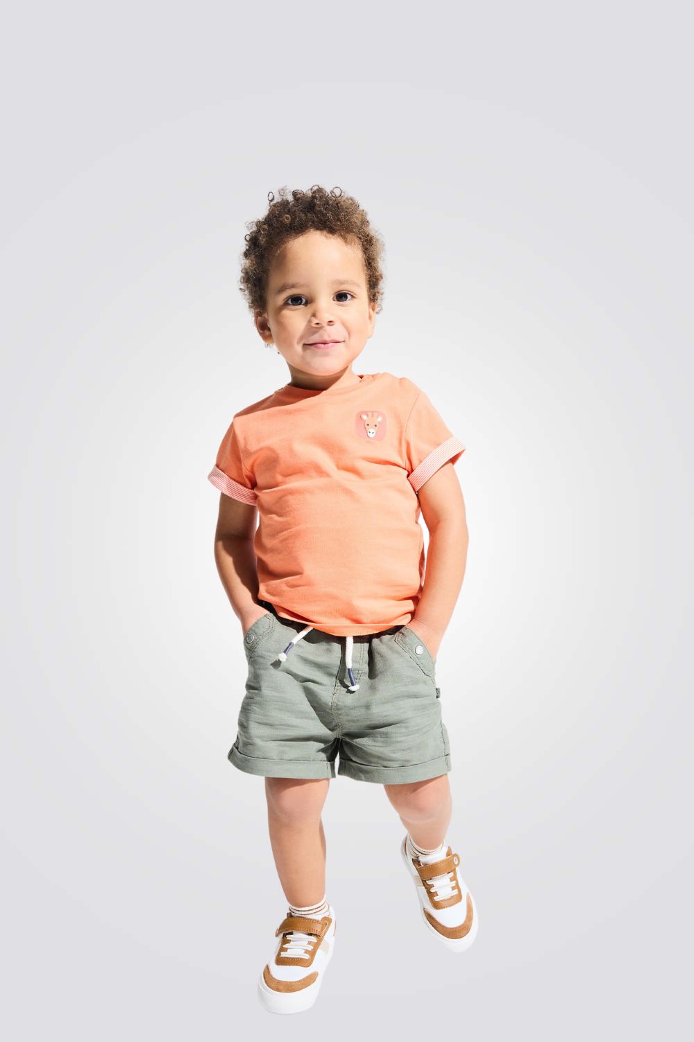 טישירט לתינוקות בצבע כתום עם הדפס