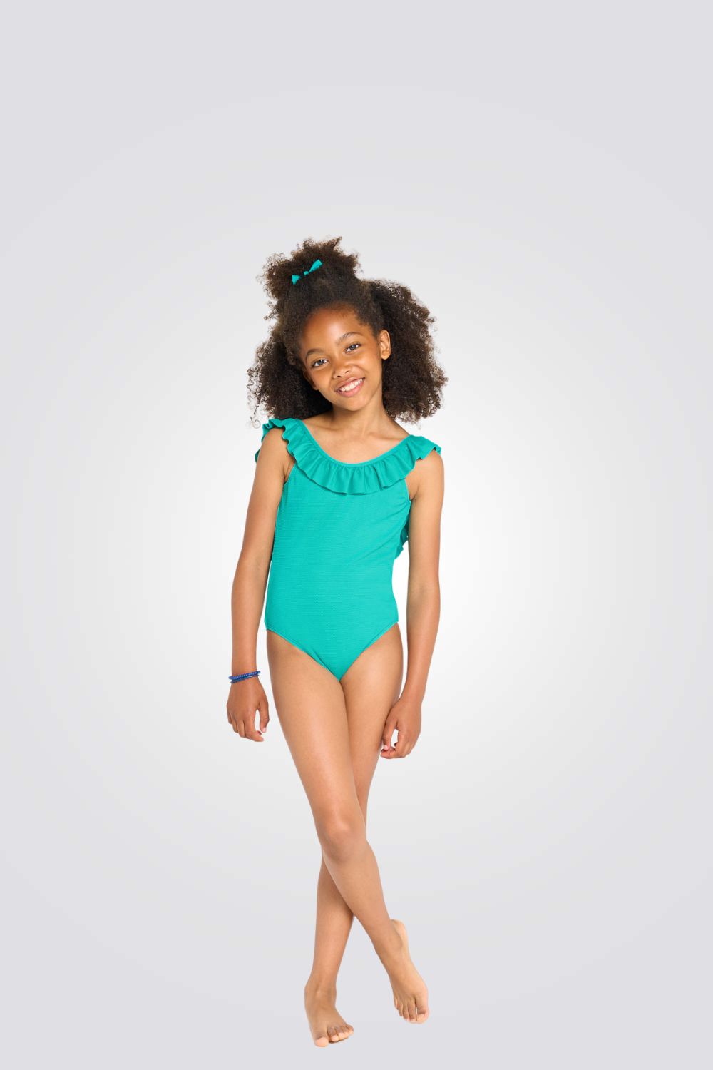 בגד ים לילדות בצבע ירוק 