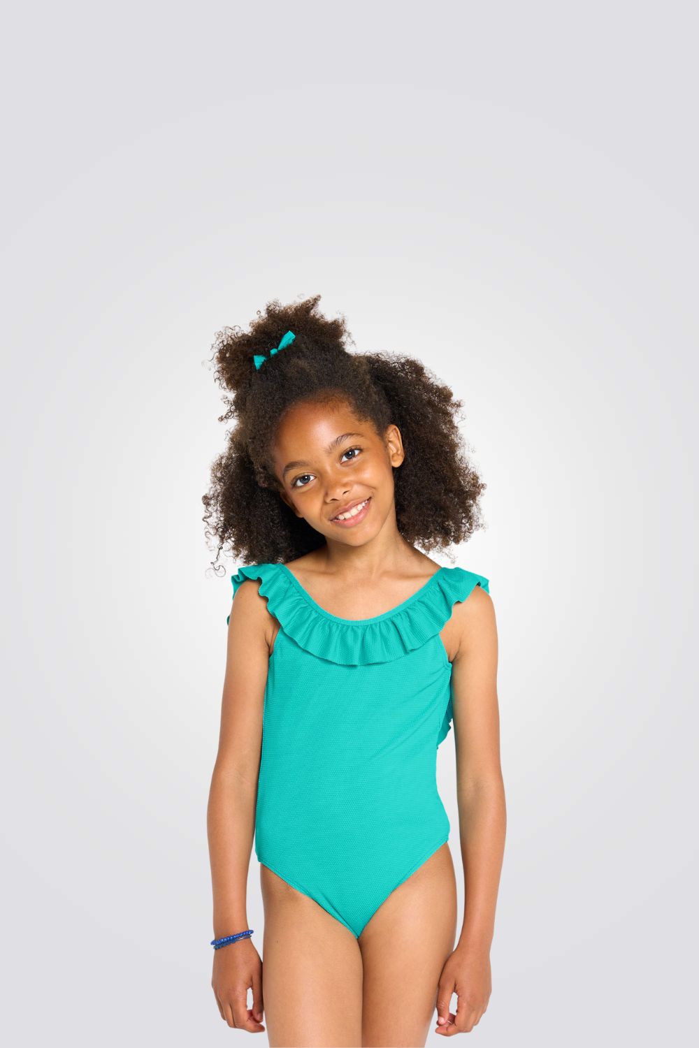 בגד ים לילדות בצבע ירוק 