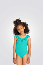 בגד ים לילדות בצבע ירוק 