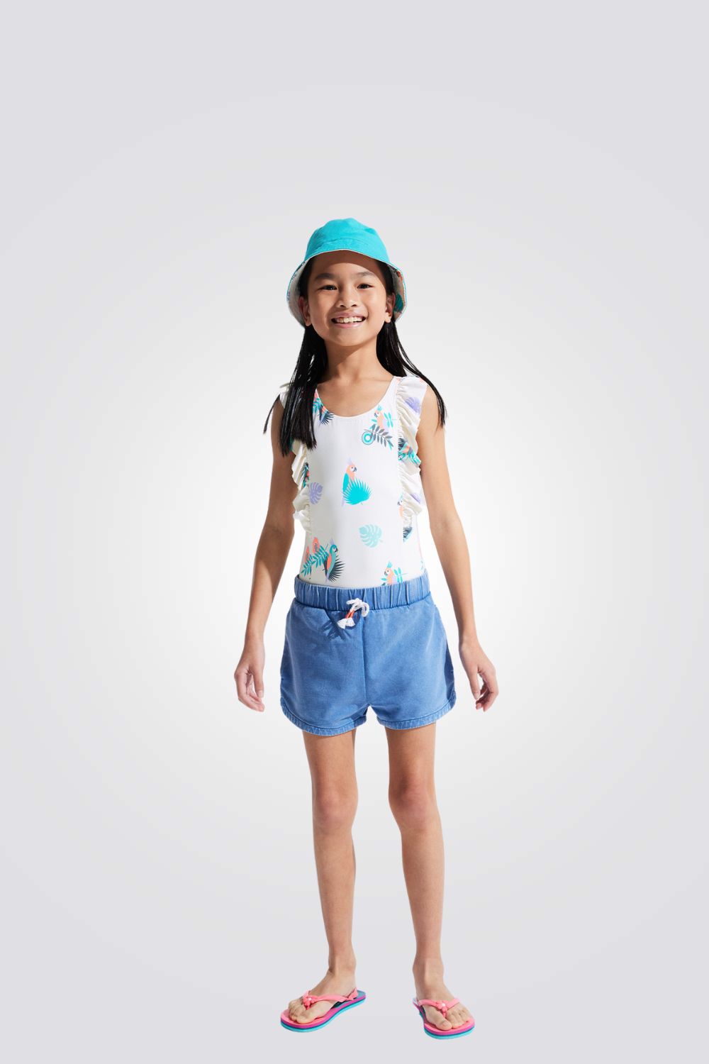 בגד ים שלם לילדות עם הדפס