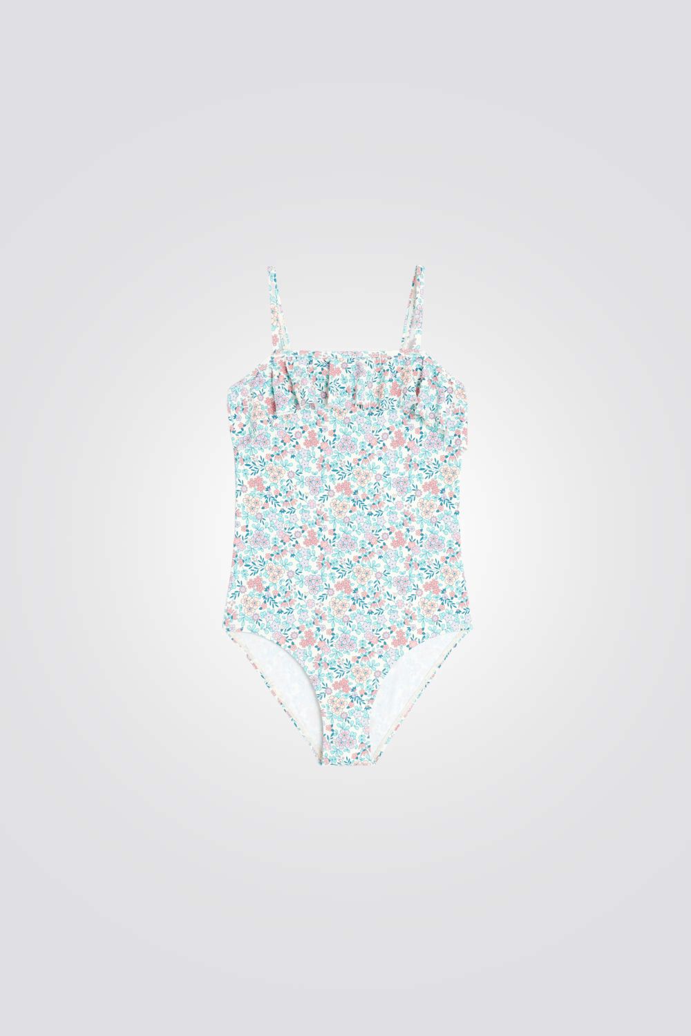 בגד ים שלם לילדות עם הדפס פרחוני