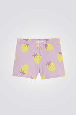 מכנסיים קצרים לילדות בצבע סגול עם הדפס