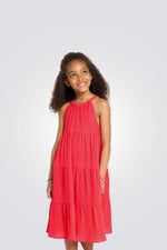 שמלה לילדות בצבע אדום