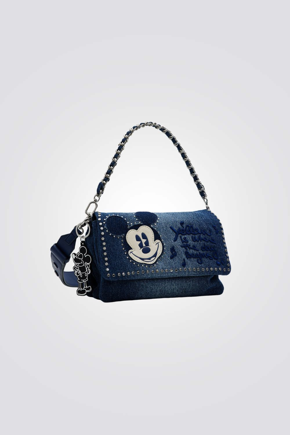 תיק יד לנשים מבד ג'ינס מיקי מאוס  