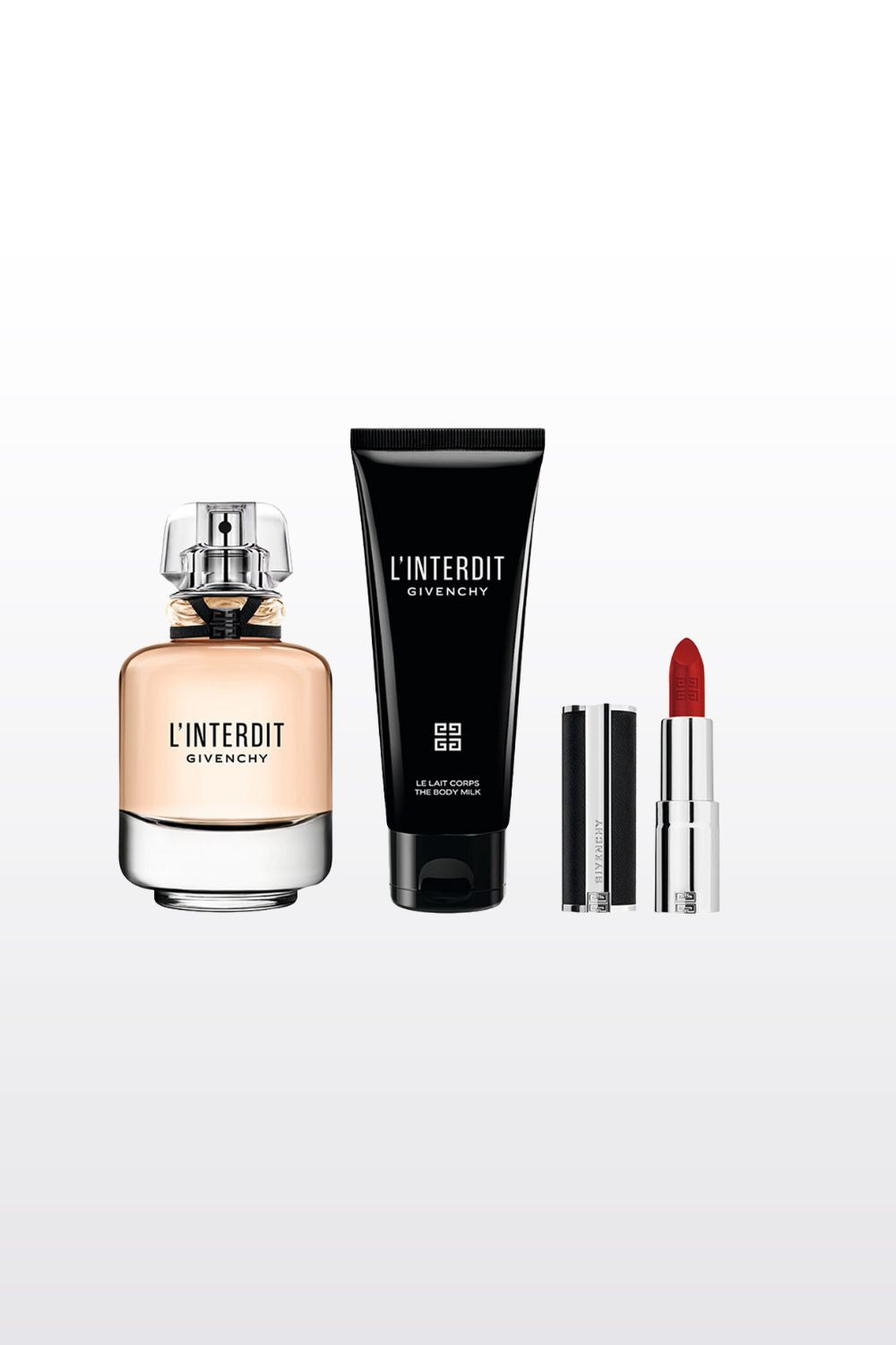 מארז בישום לאישה 80 מ"ל + קרם גוף 75 מ"ל + שפתון L'INTERDIT E.D.P