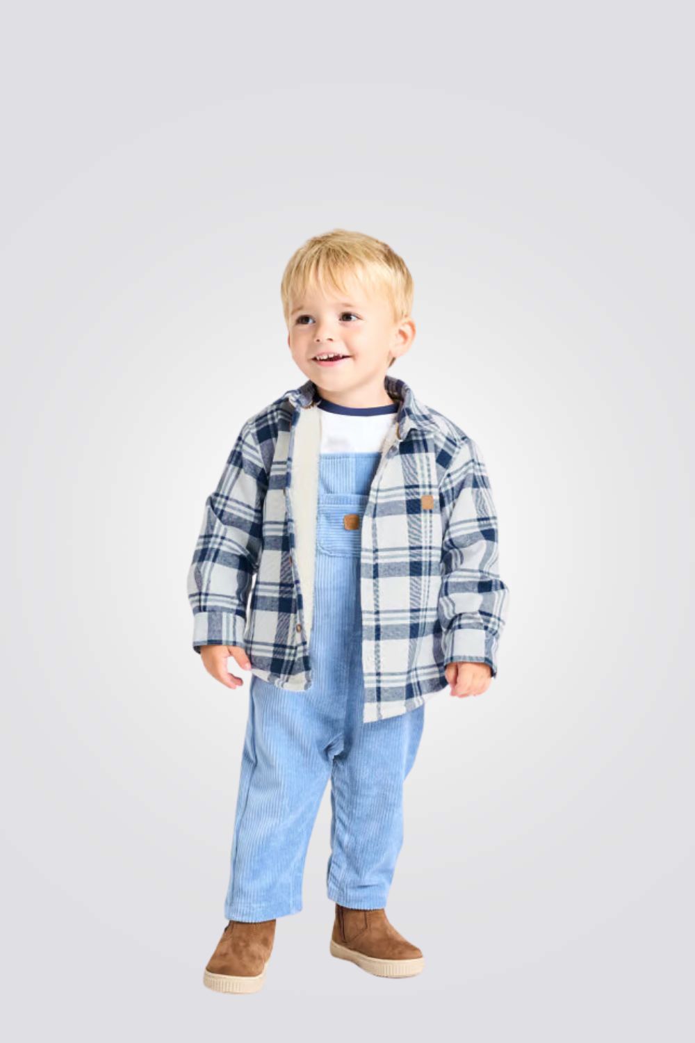 חולצת משבצות ארוכה לתינוקות פרוותית