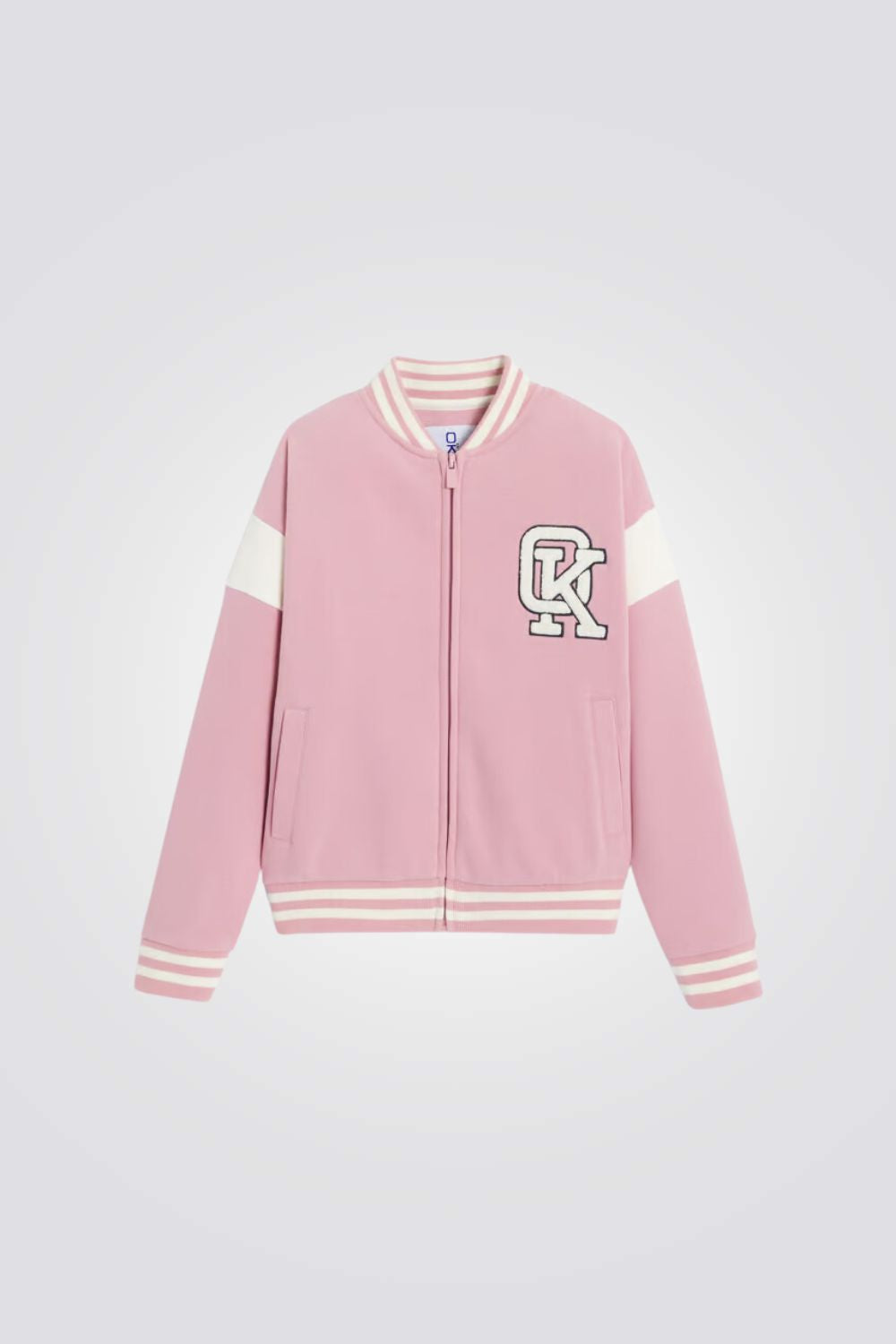 סווטשירט בייסבול לילדות בצבע ורוד