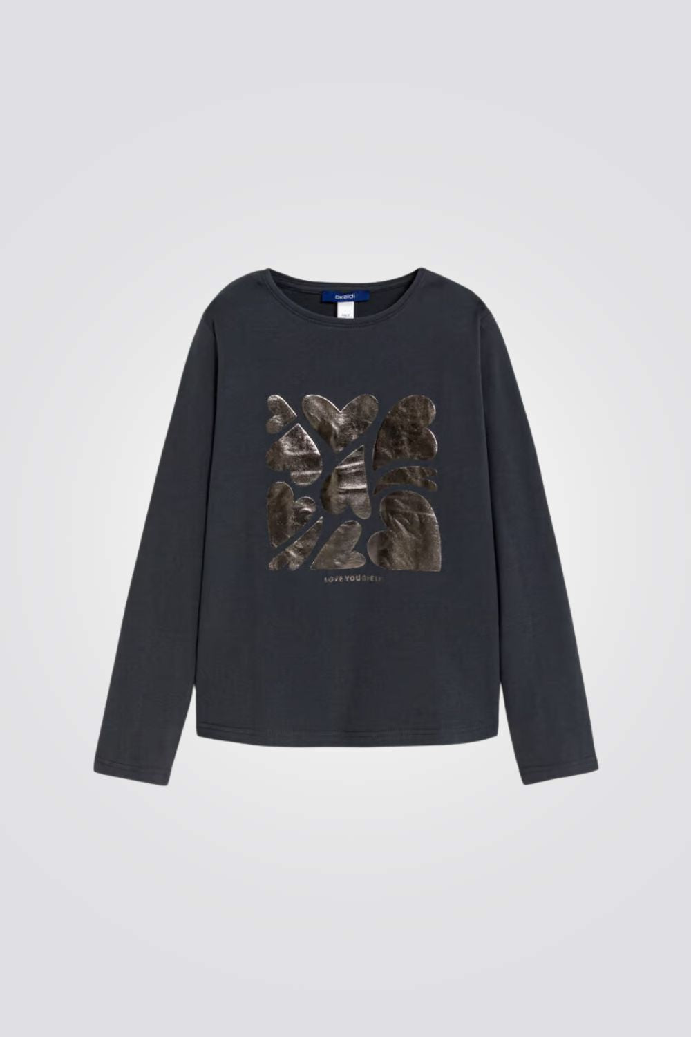 טישירט לילדות עם שרוולים ארוכים