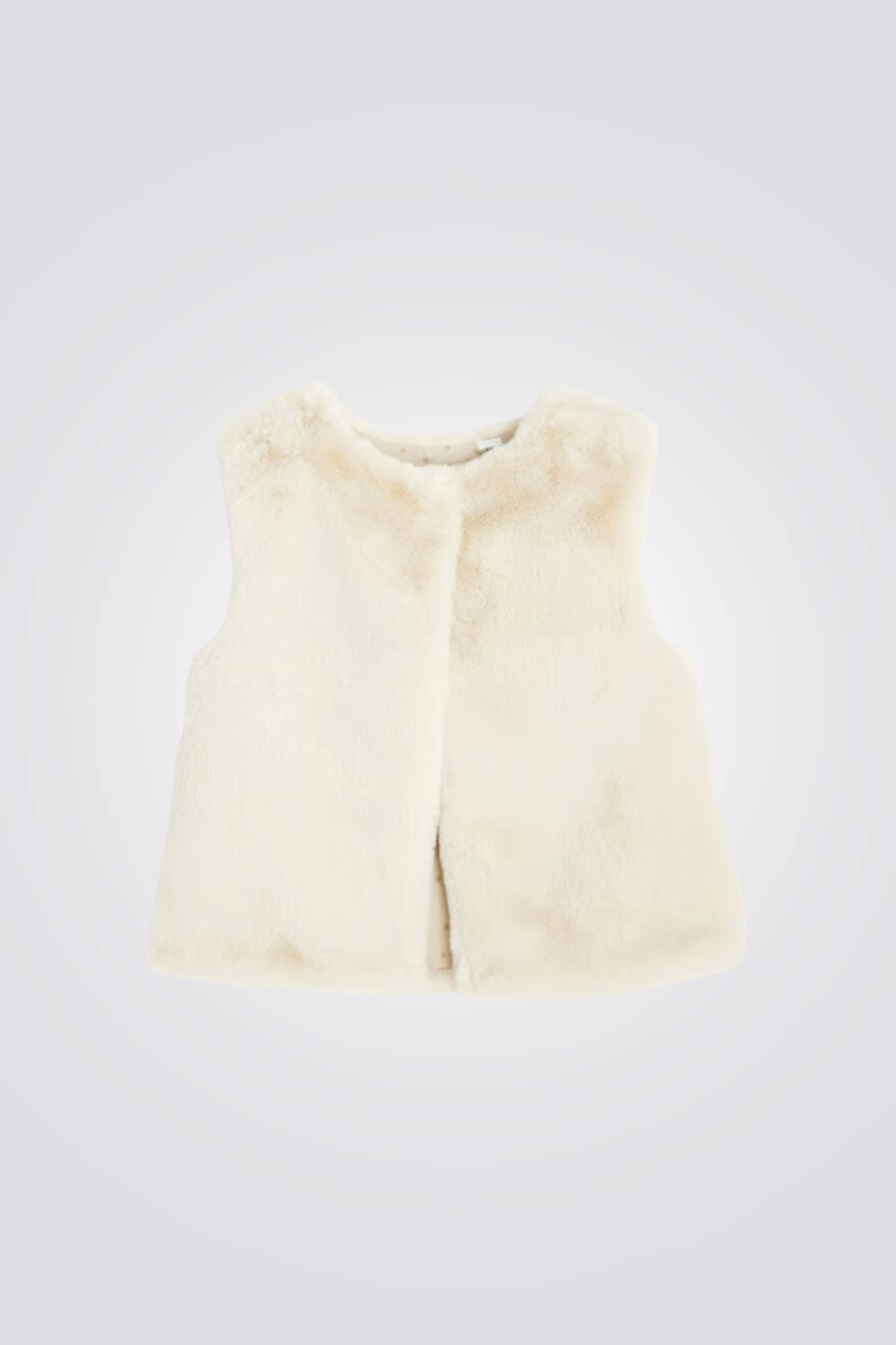 ווסט דמוי פרווה בצבע לבן לילדות