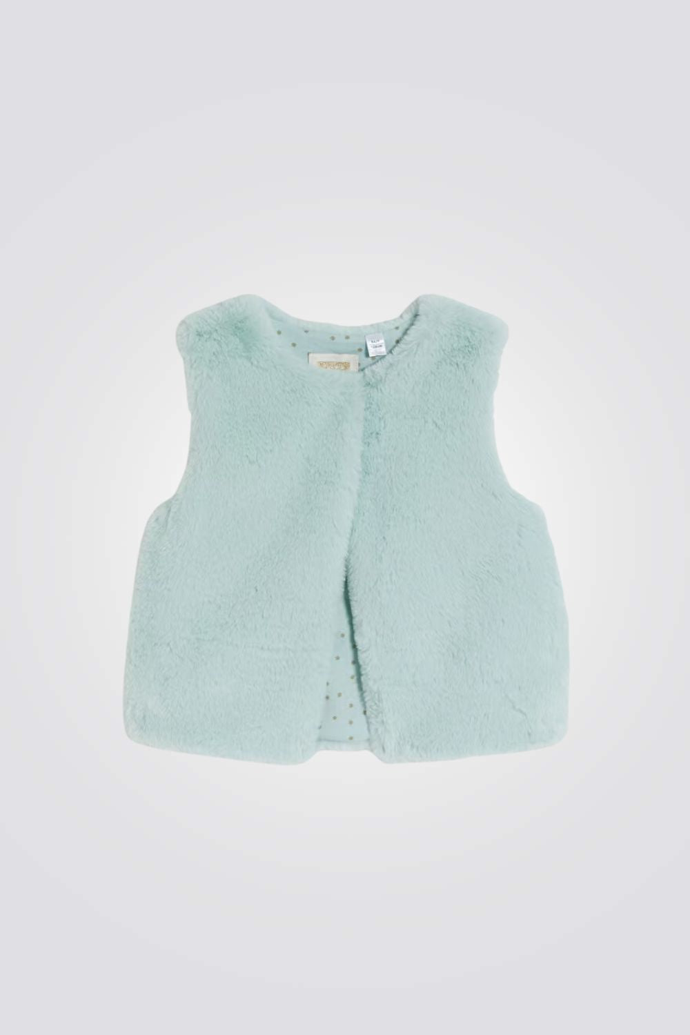 ווסט דמוי פרווה בצבע תכלת לילדות