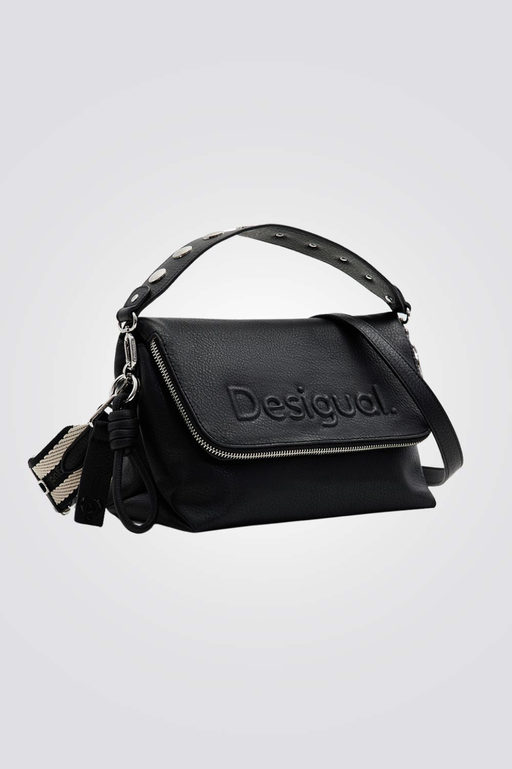 תיק צד דמוי עור לנשים בצבע שחור עם ארנק