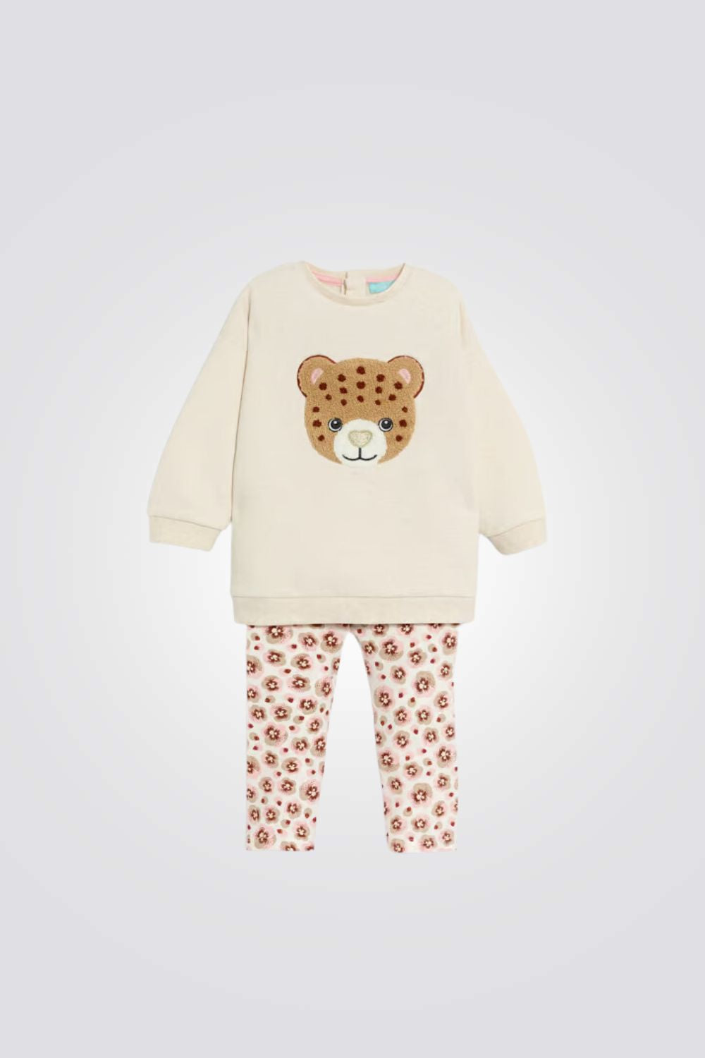 חליפת לתינוקות בצבע בז' עם הדפס