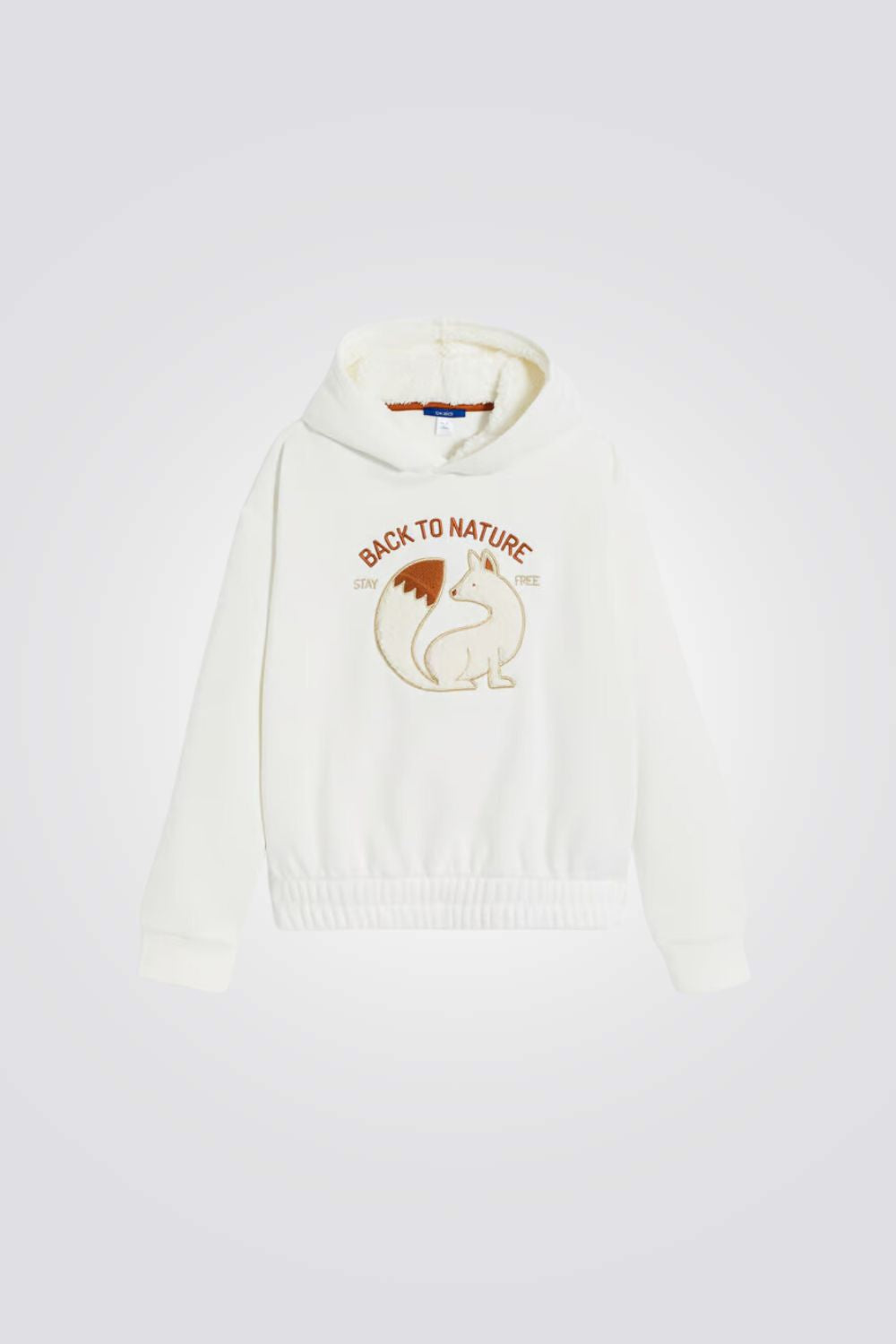 סווטשירט לילדות בצבע לבן עם דוגמת סנאי