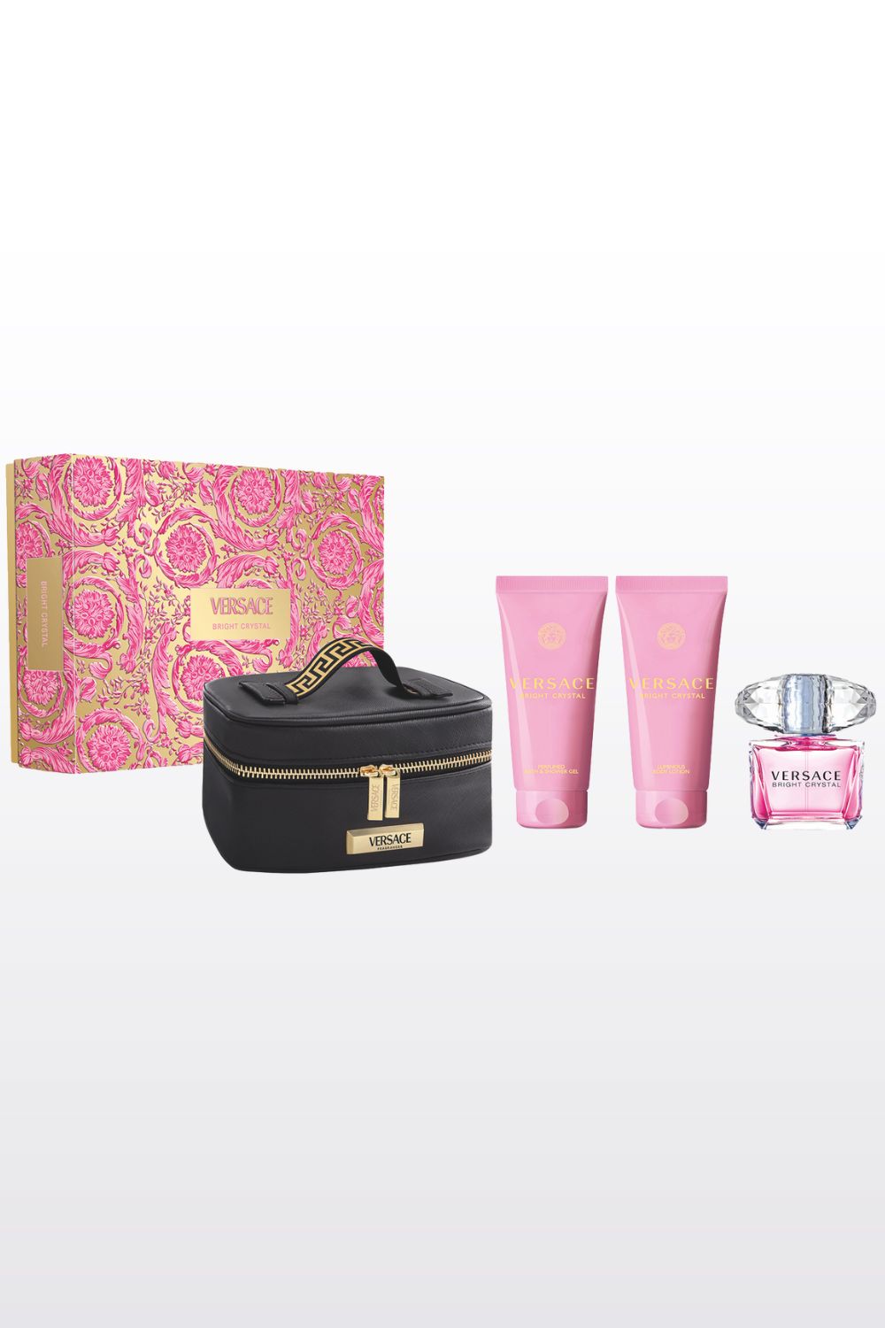 מארז בישום לאישה 90 מ"ל + ג'ל רחצה 100 מ"ל + תחליב גוף 100 מ"ל + תיק איפור BRIGHT CRYSRTAL E.D.T