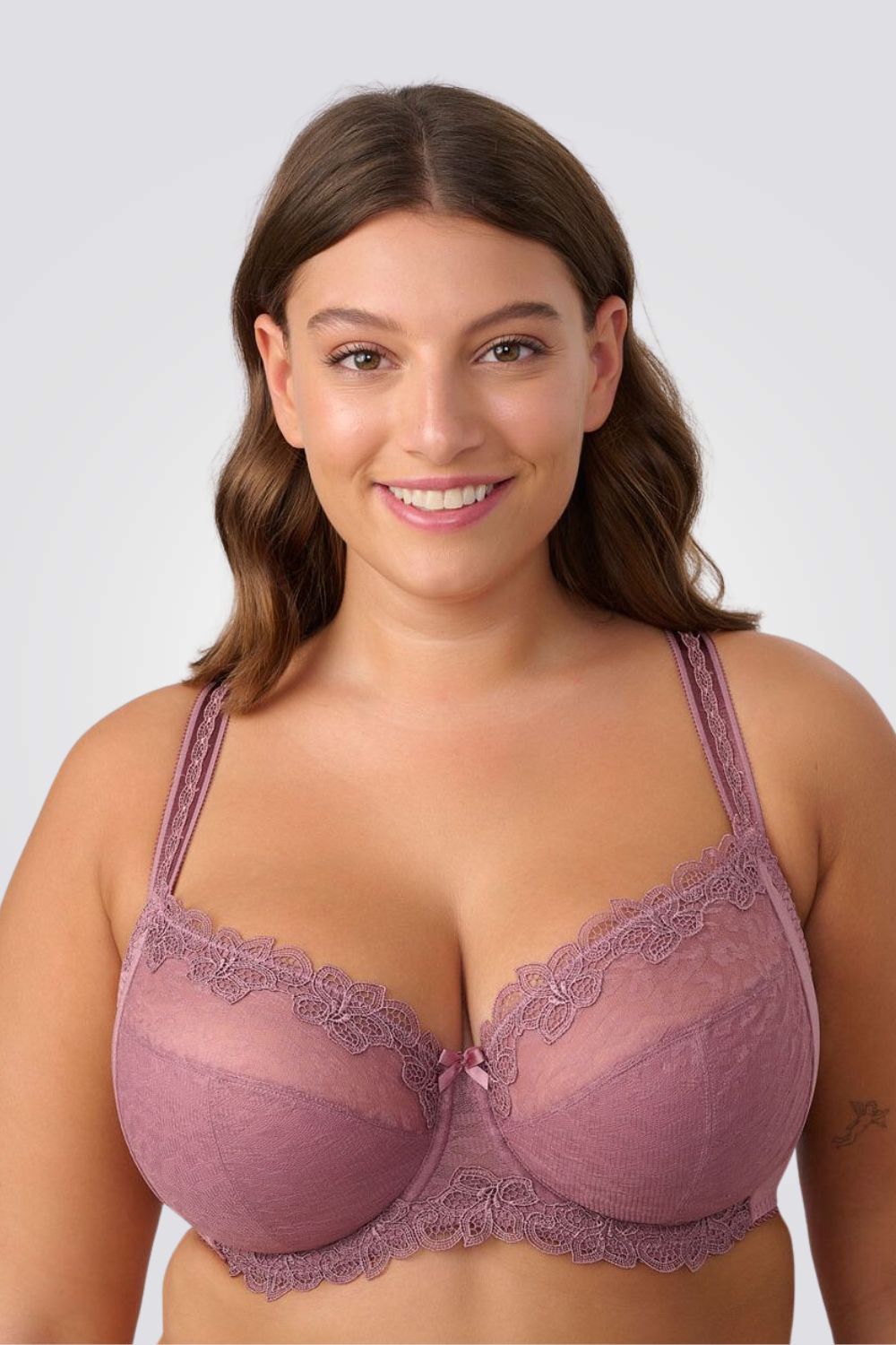 חזיית ספייסר ותחרה בצבע סגול