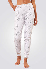 מכנס פיג'מה YAVIE בצבע אפור עם הדפס