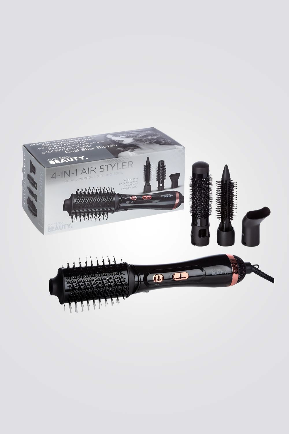 מברשת פן חשמלית 4 ב-1 בצבע שחור