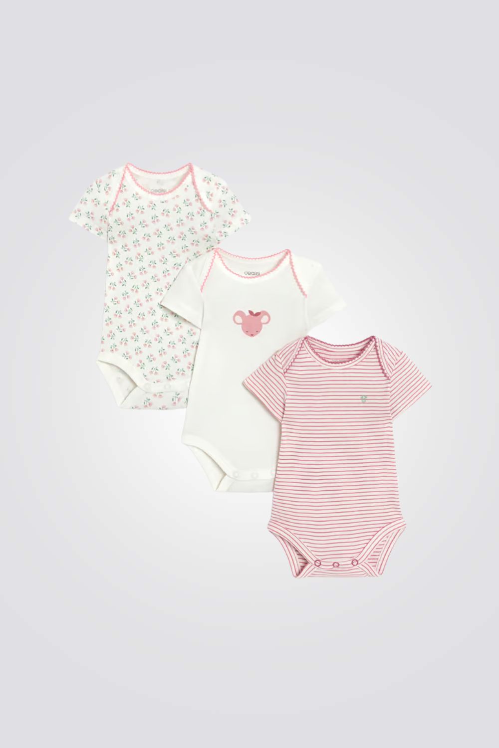 שלישיית בגדי גוף קצרים לתינוקות